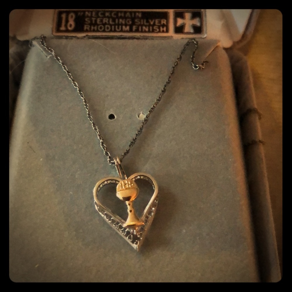 STERLING SILVER IHS CATHOLIC necklace